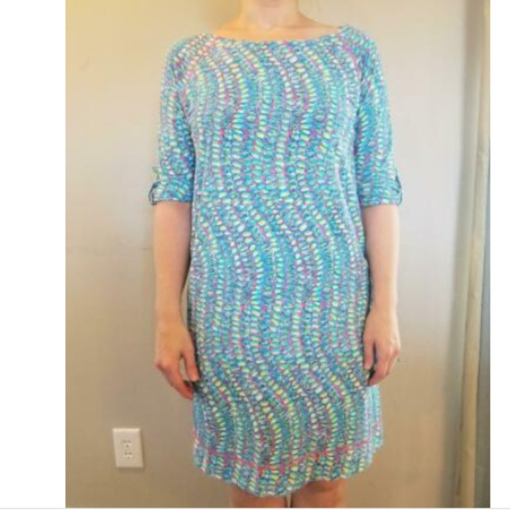 Lilly Pulitzer Shell Dress Cotton 3/4 sleeves